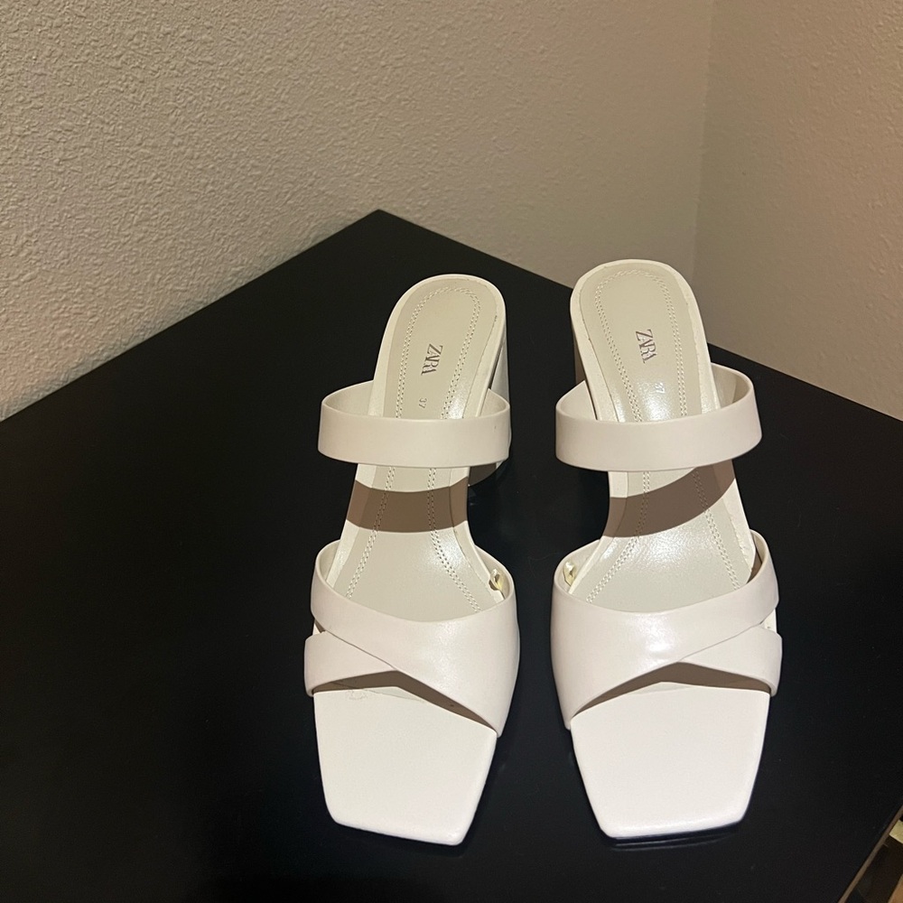 Zara Women's Elegant White Heels